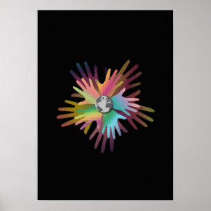 Hands Around the World Poster