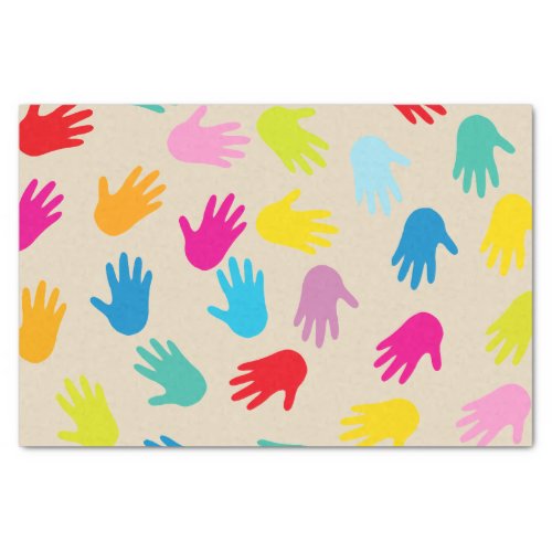 Hands around the world tissue paper