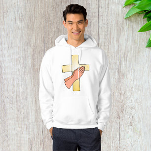 Hands At Cross Mens Hoodie