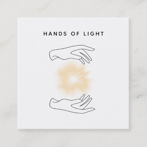  Hands Ball Energy  Lights Reiki Healing Square Business Card