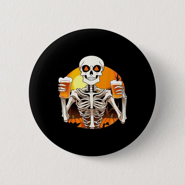 Hands Beer Funny Drinking Halloween Women's  Button (Front)