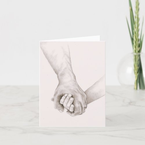 Hands Clasped in Love for Fathers Day Card