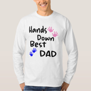 Hands Down Best Dad Kids Craft Hand Print Father's T-Shirt