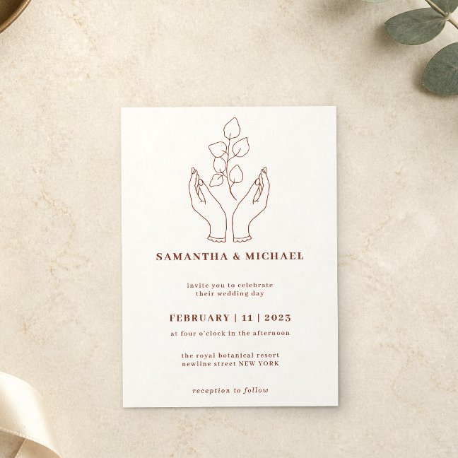 Hands Flower Praying Invitation