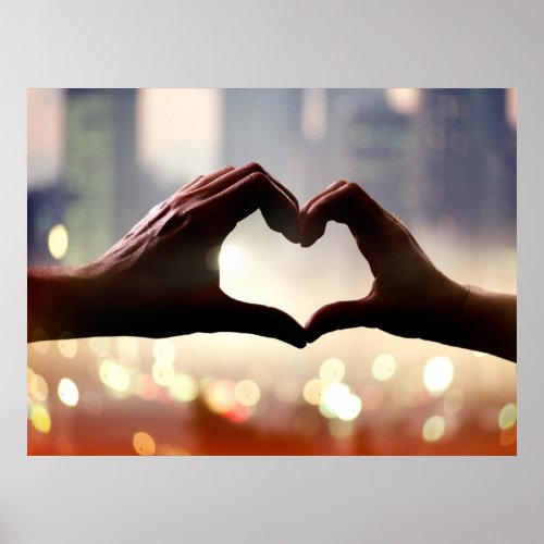 Hands form loving heart by healinglove poster