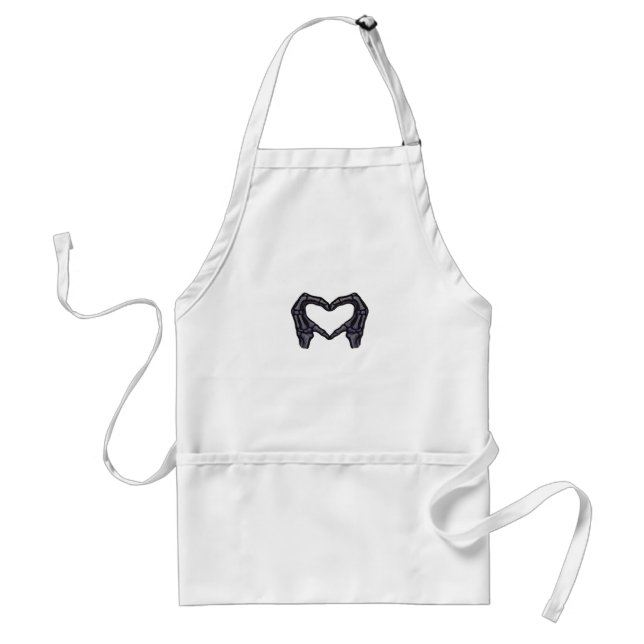 Hands Forming Skeleton Heart Hands Minimal Touch Adult Apron (Front)