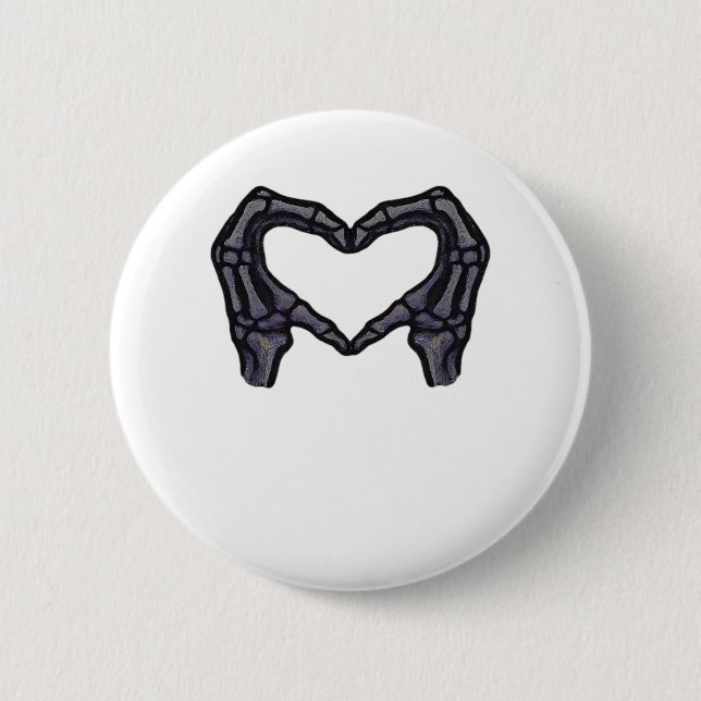 Hands Forming Skeleton Heart Hands Minimal Touch Button (Front)