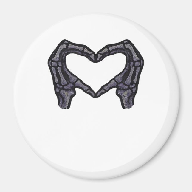 Hands Forming Skeleton Heart Hands Minimal Touch Magnet (Front)