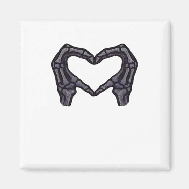Hands Forming Skeleton Heart Hands Minimal Touch Magnet (Front)