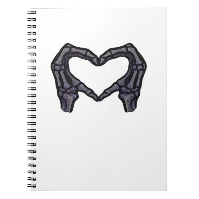 Hands Forming Skeleton Heart Hands Minimal Touch Notebook (Front)