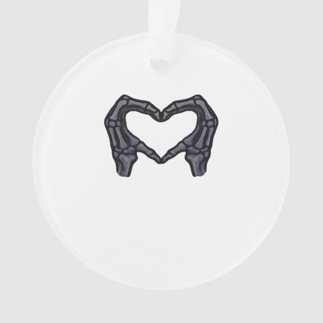 Hands Forming Skeleton Heart Hands Minimal Touch Ornament (Front)