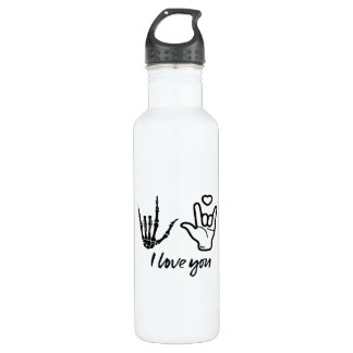 Hands Forming Skeleton Heart Hands Minimal Touch Stainless Steel Water Bottle
