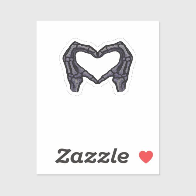 Hands Forming Skeleton Heart Hands Minimal Touch Sticker (Sheet)