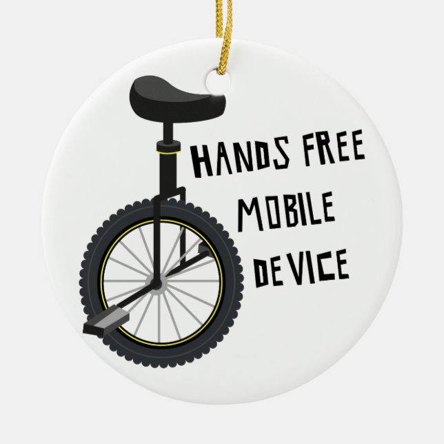 Hands Free Mobile Device Ceramic Ornament (Front)