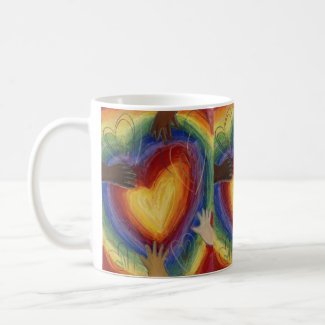 Hands & Heart Diversity Love Art Custom Coffee Cup
