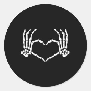 Hands Heart Halloween Costume Men Women Girls Classic Round Sticker