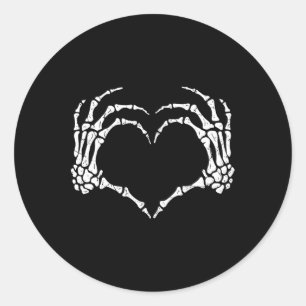 Hands Heart Sign Halloween Costume Men Women Kids  Classic Round Sticker