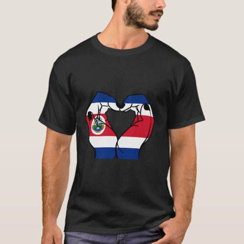 Hands Heart With Costa Rican Flag T_Shirt