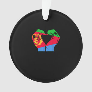 Hands Heart With Eritrean Flag Ornament
