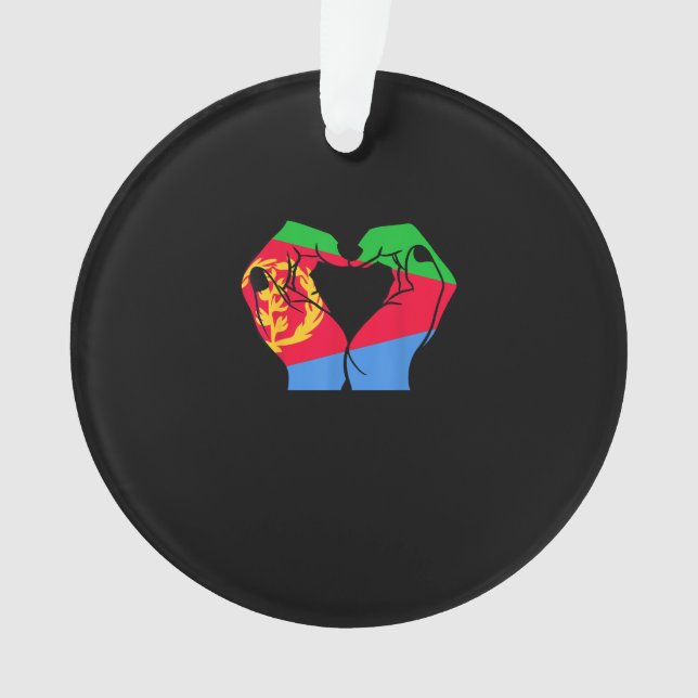 Hands Heart With Eritrean Flag Ornament (Front)