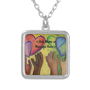 Hands & Hearts Love Art Jewelry Pendant Necklace