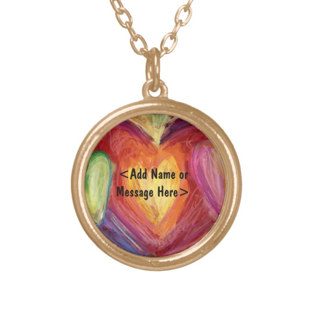 Hands & Hearts Love Art Jewelry Pendant Necklace (Front)