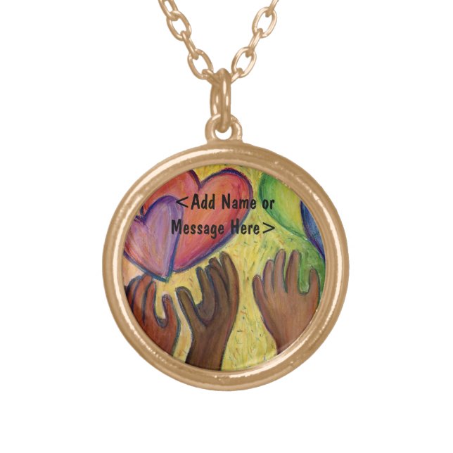 Hands & Hearts Love Art Jewelry Pendant Necklaces (Front)