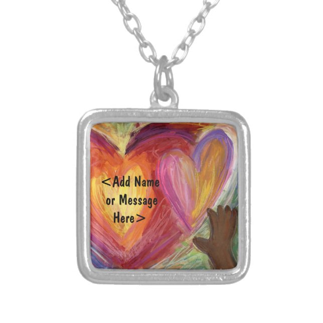 Hands & Hearts Love Art Jewelry Pendant Necklaces (Front)
