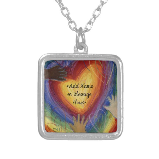 Hands & Hearts Love Art Jewelry Pendant Necklaces (Front)