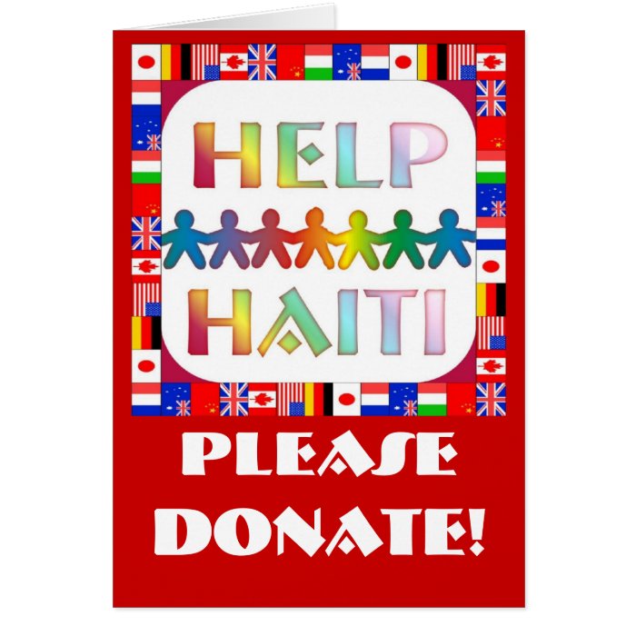 Hands Helping Haiti   Please Donate Card