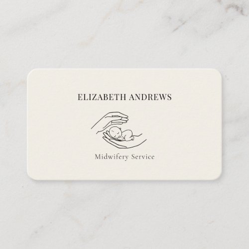 Hands holding a baby_simpel_modern business card