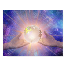 Hands holding a Glowing Globe.