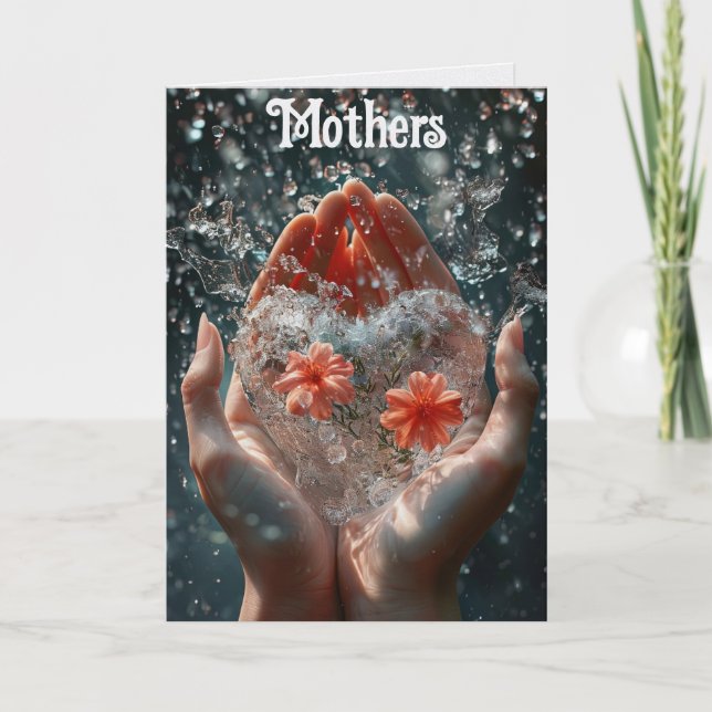 Hands Holding A Heart  Greeting Card (Front)