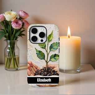Hands Holding a Seedling Plant in Hands iPhone 16 Pro Case