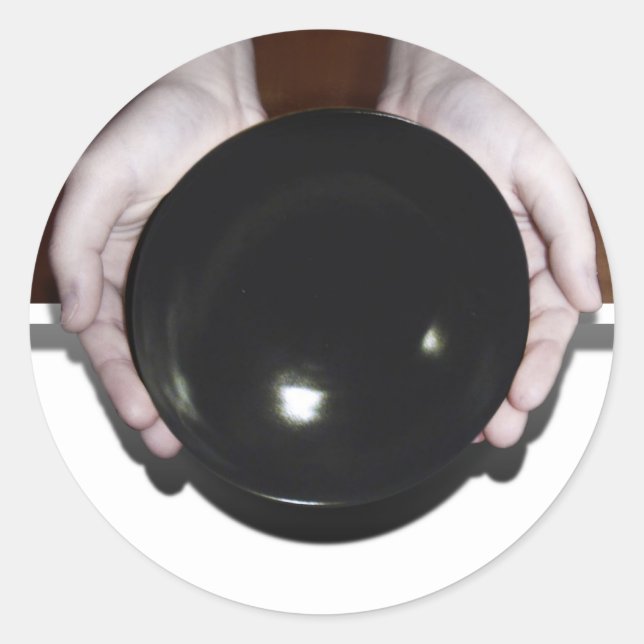 Hands Holding an Empty Bowl Classic Round Sticker (Front)