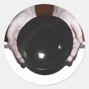 Hands Holding an Empty Bowl Classic Round Sticker