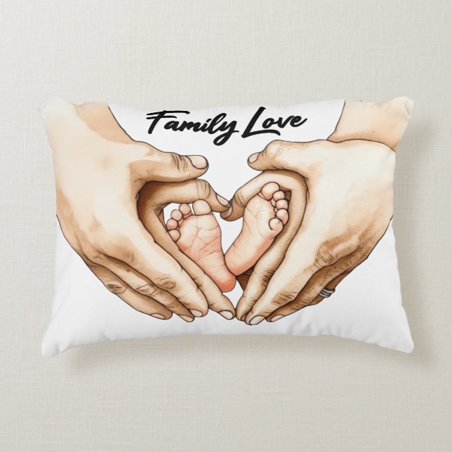 Hands Holding Baby Feet Accent Pillow (Front)