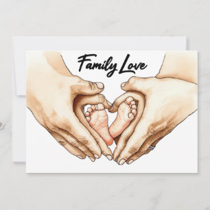 Hands Holding Baby Feet Invitation