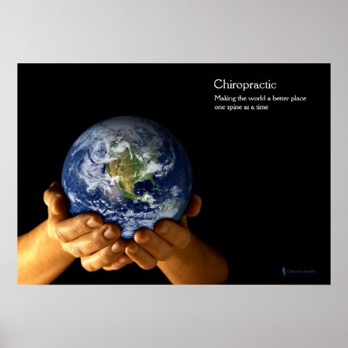 Hands Holding Earth Chiropractic Poster