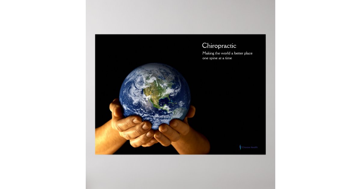 Hands Holding Earth Chiropractic Poster Zazzle Com