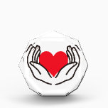 Hands Holding Heart Acrylic Award<br><div class="desc">Hands holding a heart</div>