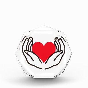 Hands Holding Heart Acrylic Award