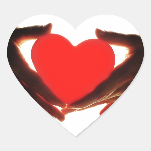 Hands holding heart heart sticker (Front)