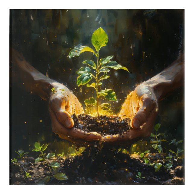 Hands Holding Hope Acrylic Print (Front)