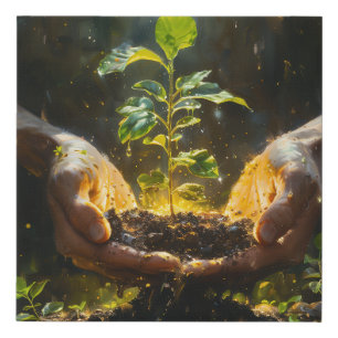 Hands Holding Hope Faux Canvas Print