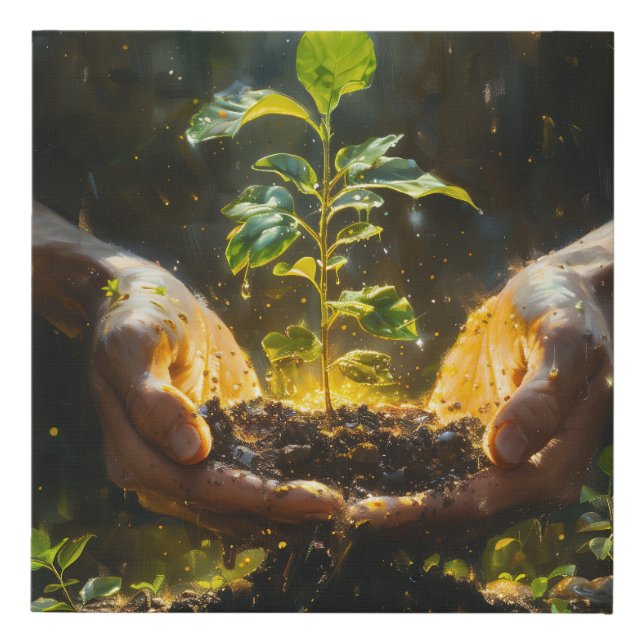 Hands Holding Hope Faux Canvas Print (Front)