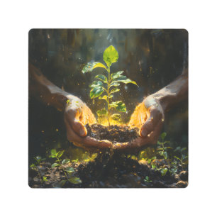 Hands Holding Hope Metal Print