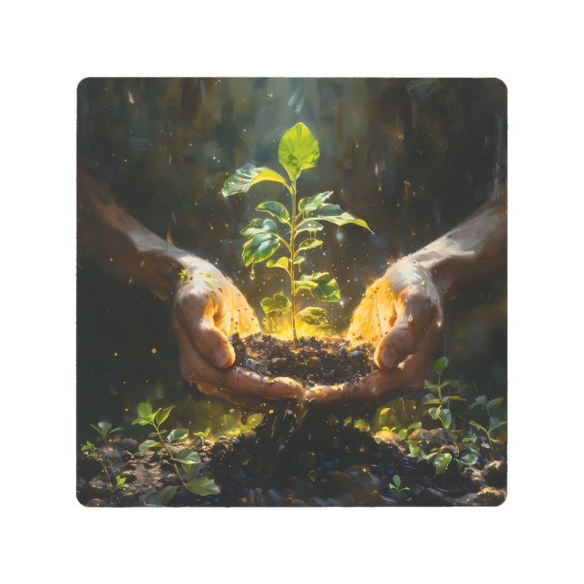 Hands Holding Hope Metal Print (Front)