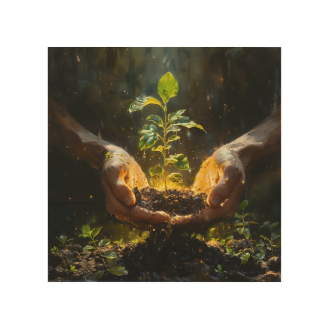 Hands Holding Hope Wood Wall Art (Front)