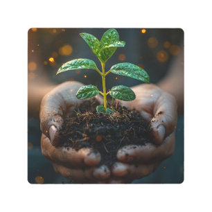 Hands Holding Seedling Growth Hope Art